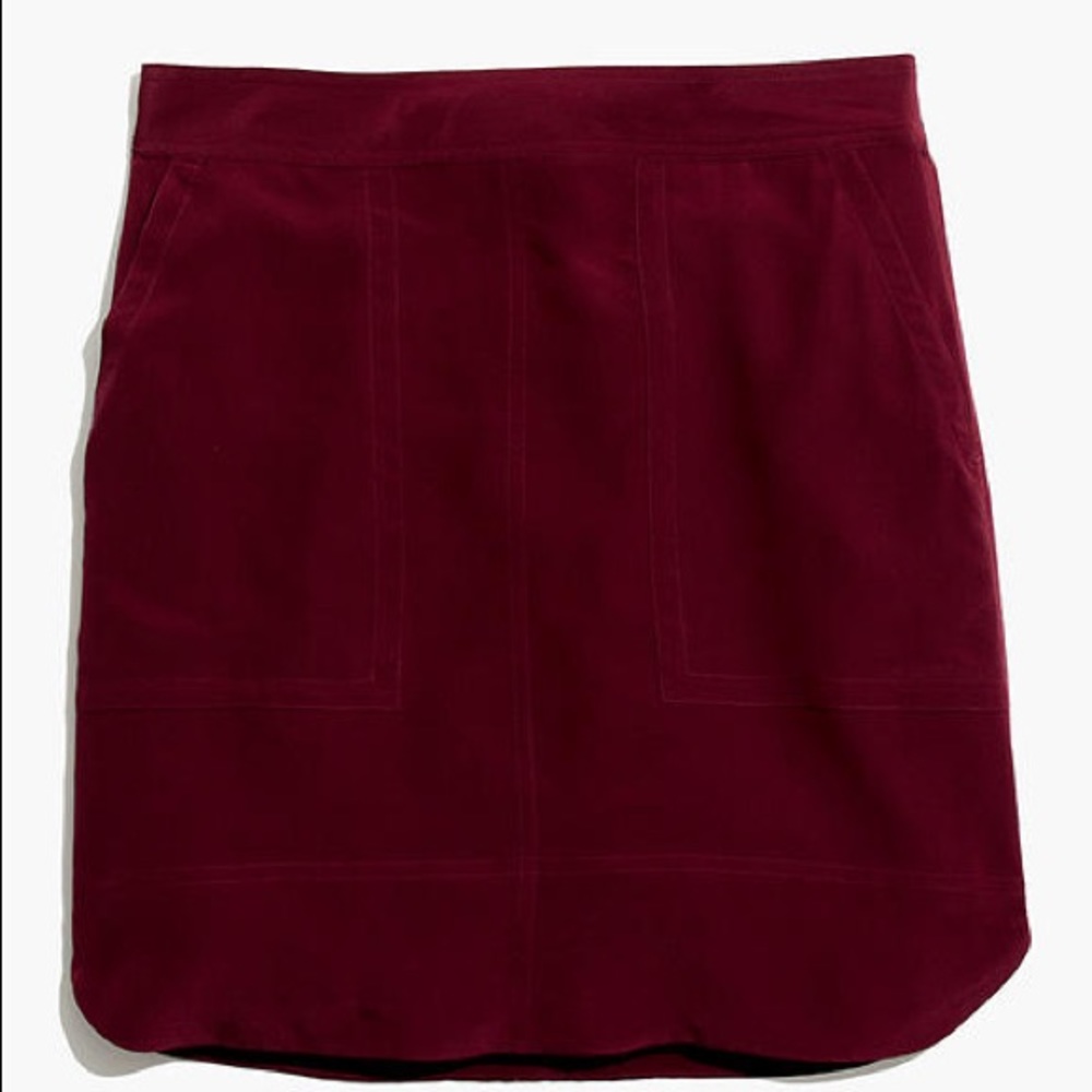 Madewell Silk Distance Skirt in Burgundy